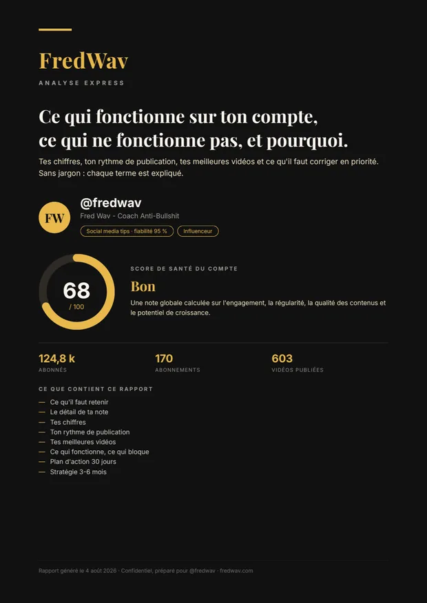 Couverture du rapport Analyse Express : score de santé du compte sur 100